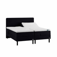 Temprakon elevationsseng med i str 180 x 200 cm med antracit farvet stof og sengegavl.