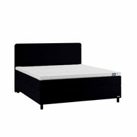 Temprakon kontinentalseng med sandwich look i str 180 x 200 cm med antracit farvet stof og sengegavl
